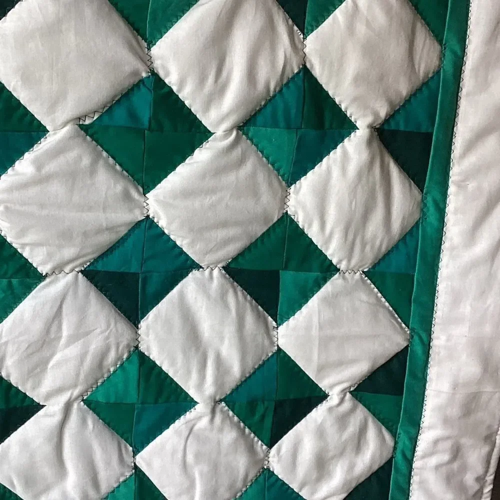 NWT Hand Crafted Colors of Green Quilt